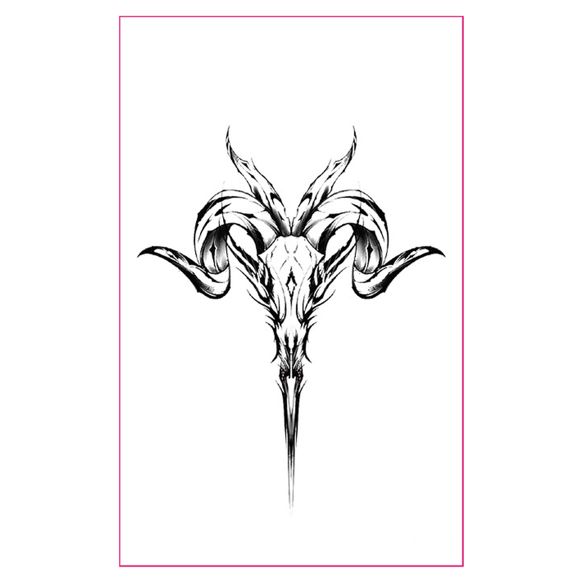 Glow Goat Skull Rave Tattoo