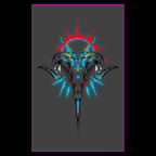 Glow Goat Skull Rave Tattoo