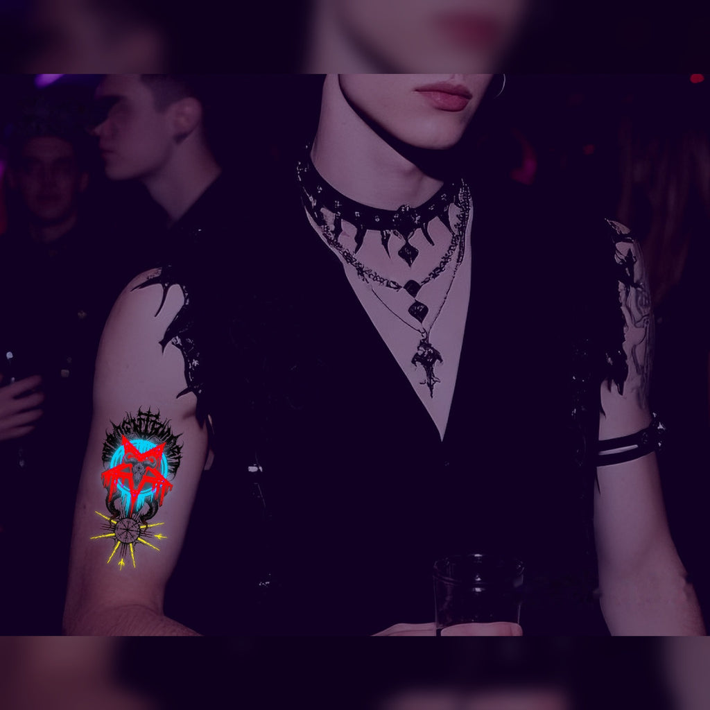 Pentagram Glow Festival Tattoo