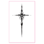 Cross Dragon Glow Tattoo
