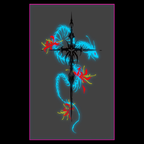 Cross Dragon Glow Tattoo