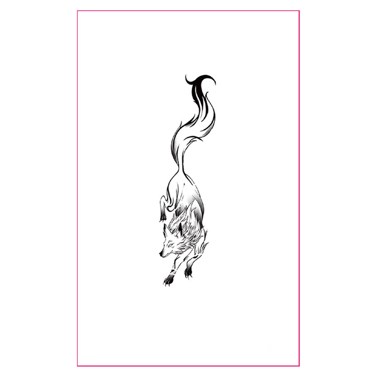 Flame Fox Glow Rave Tattoo