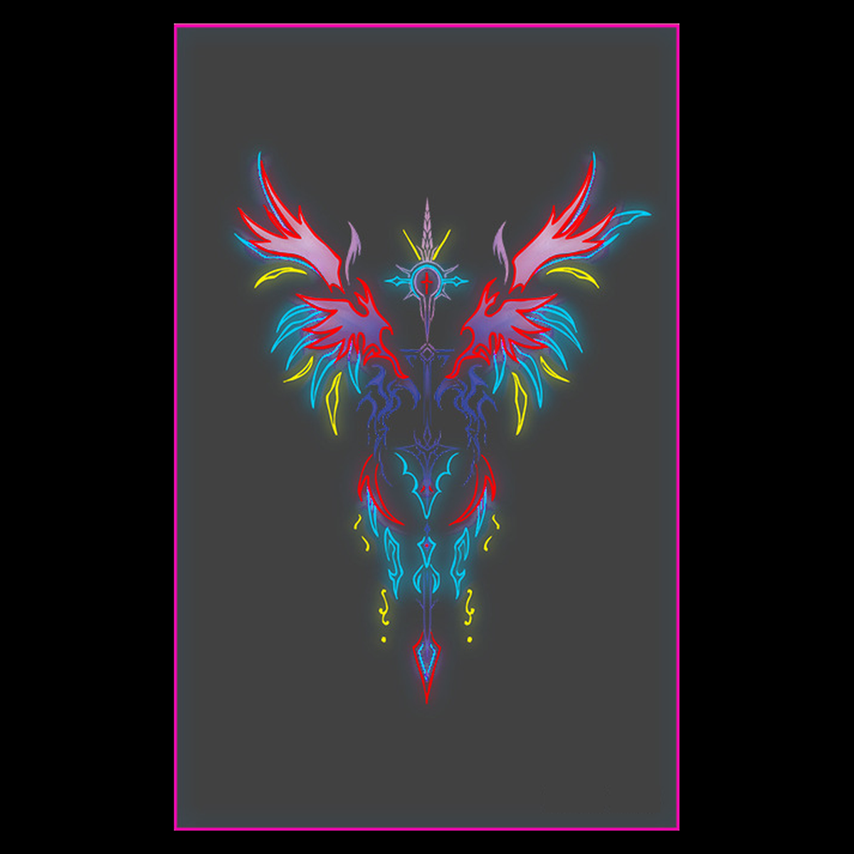 Wing Sword Glow Tattoo