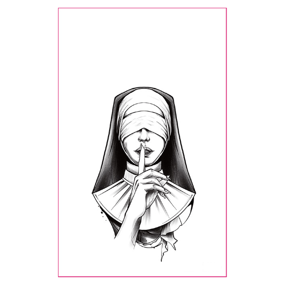 Silent Nun UV Tattoo