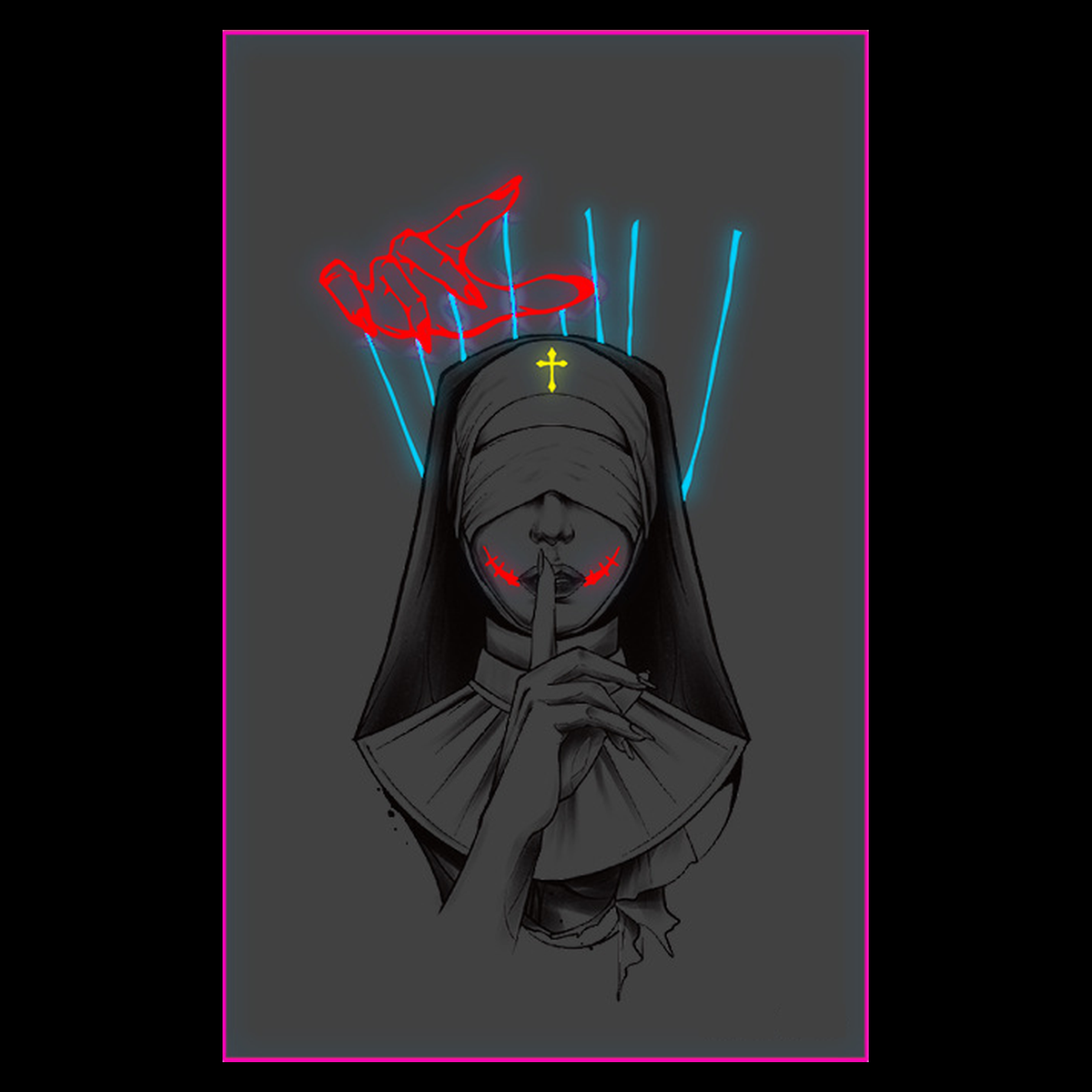 Silent Nun UV Tattoo