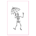 Umbrella Skeleton UV Tattoo