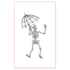 Umbrella Skeleton UV Tattoo