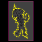 Umbrella Skeleton UV Tattoo