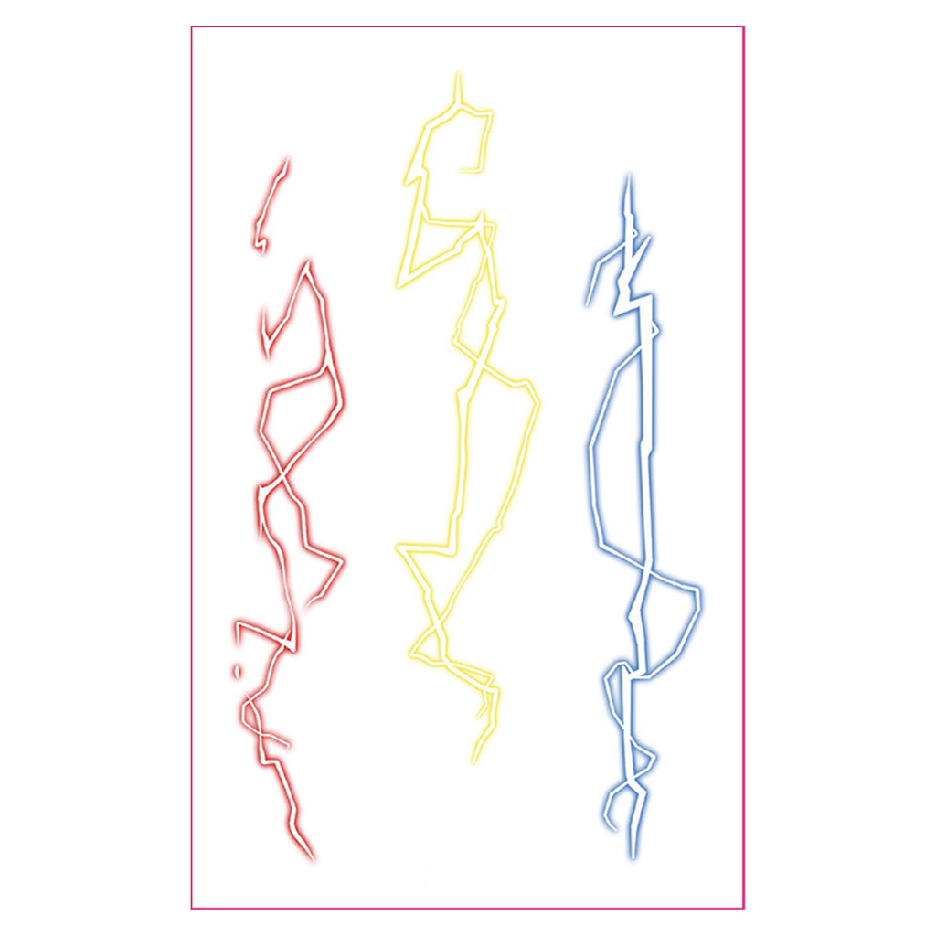 Tri-color Lightning UV Tattoo