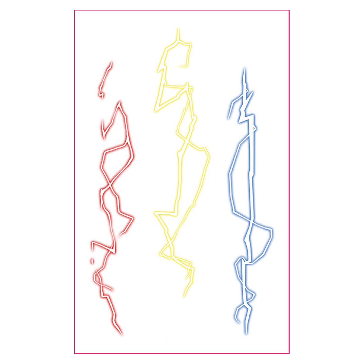 Tri-color Lightning UV Tattoo