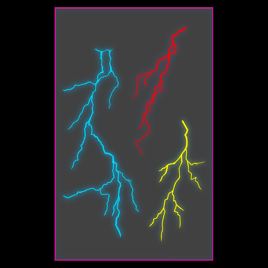 Branching Lightning UV Tattoo