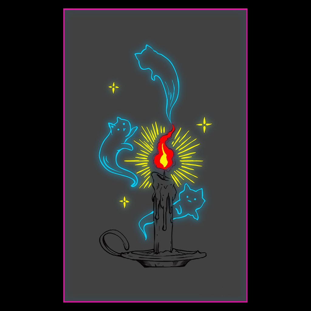 Candle Ghost Cat UV Tattoo
