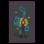 Candle Ghost Cat UV Tattoo
