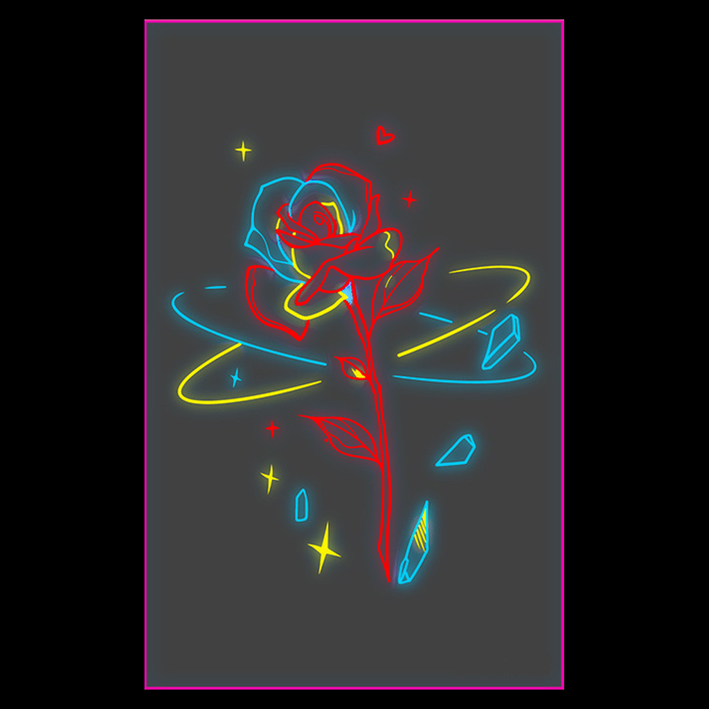Neon Rose UV Tattoo