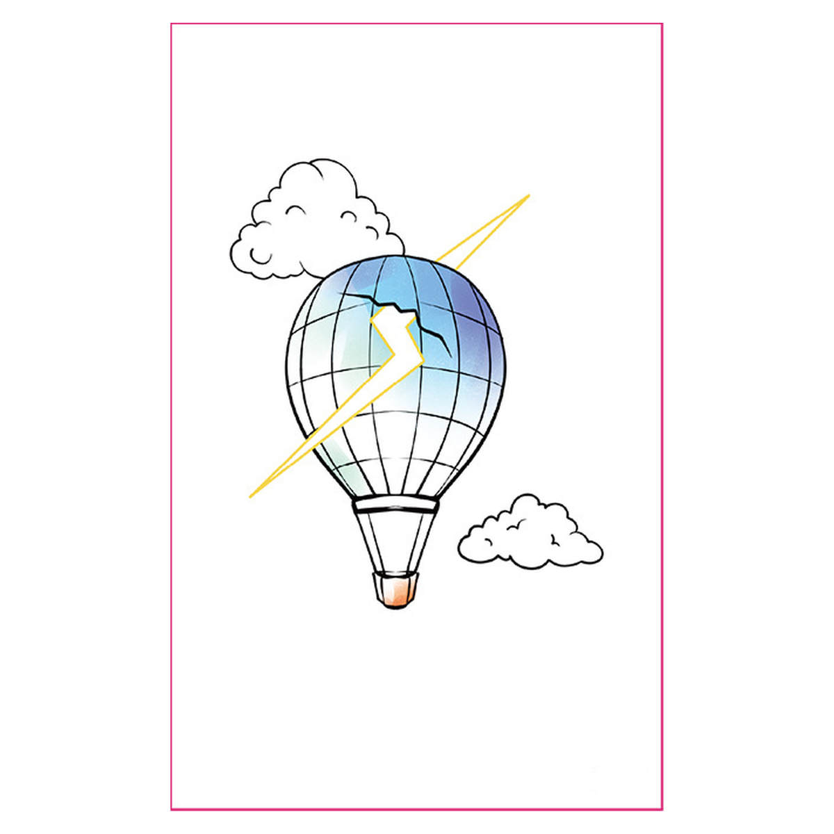 Lightning Hot Air Balloon UV Tattoo