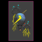 Lightning Hot Air Balloon UV Tattoo
