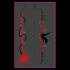 Snake Crow Thorn UV Tattoo