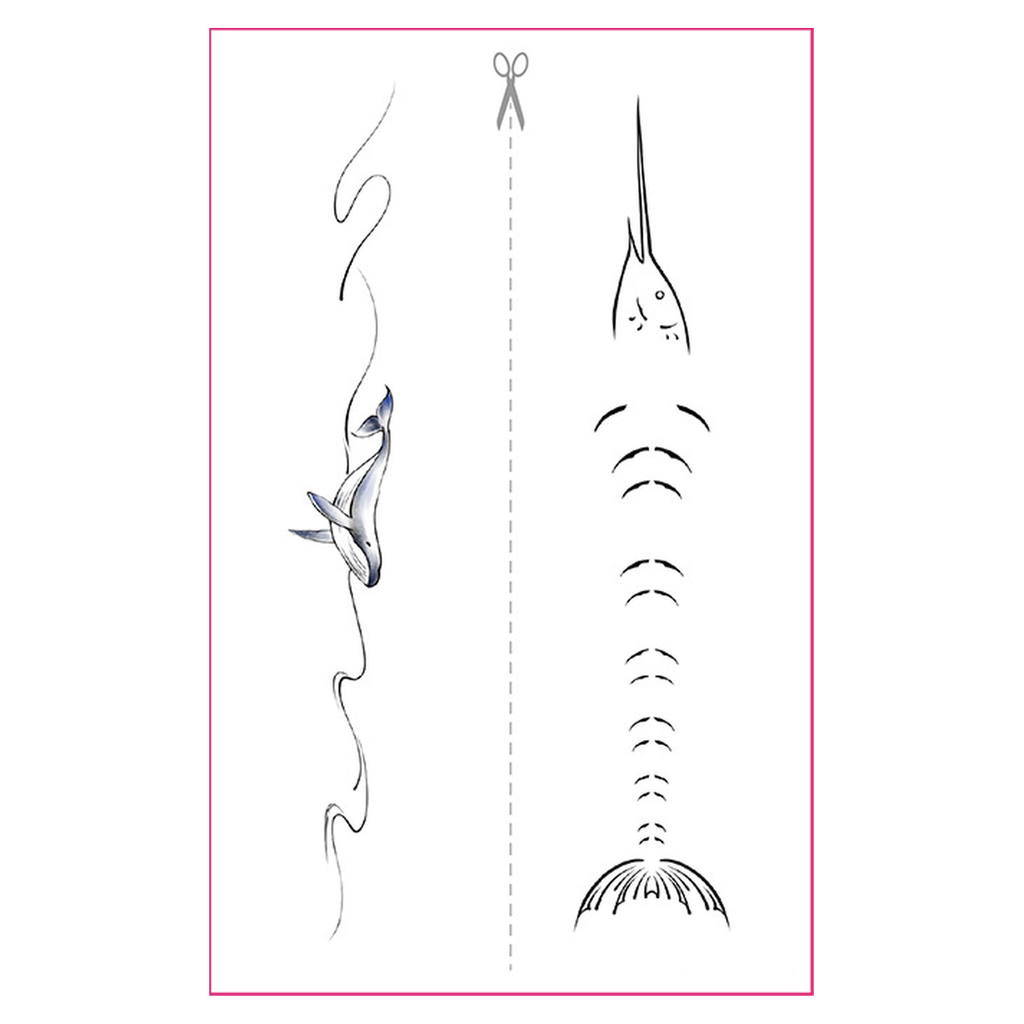 Whale Swordfish UV Tattoo