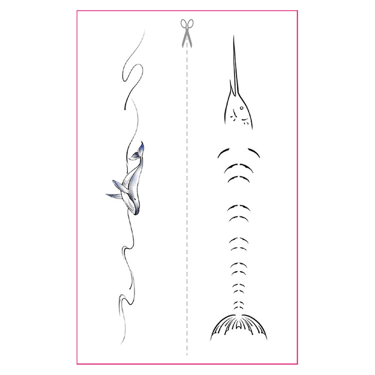 Whale Swordfish UV Tattoo