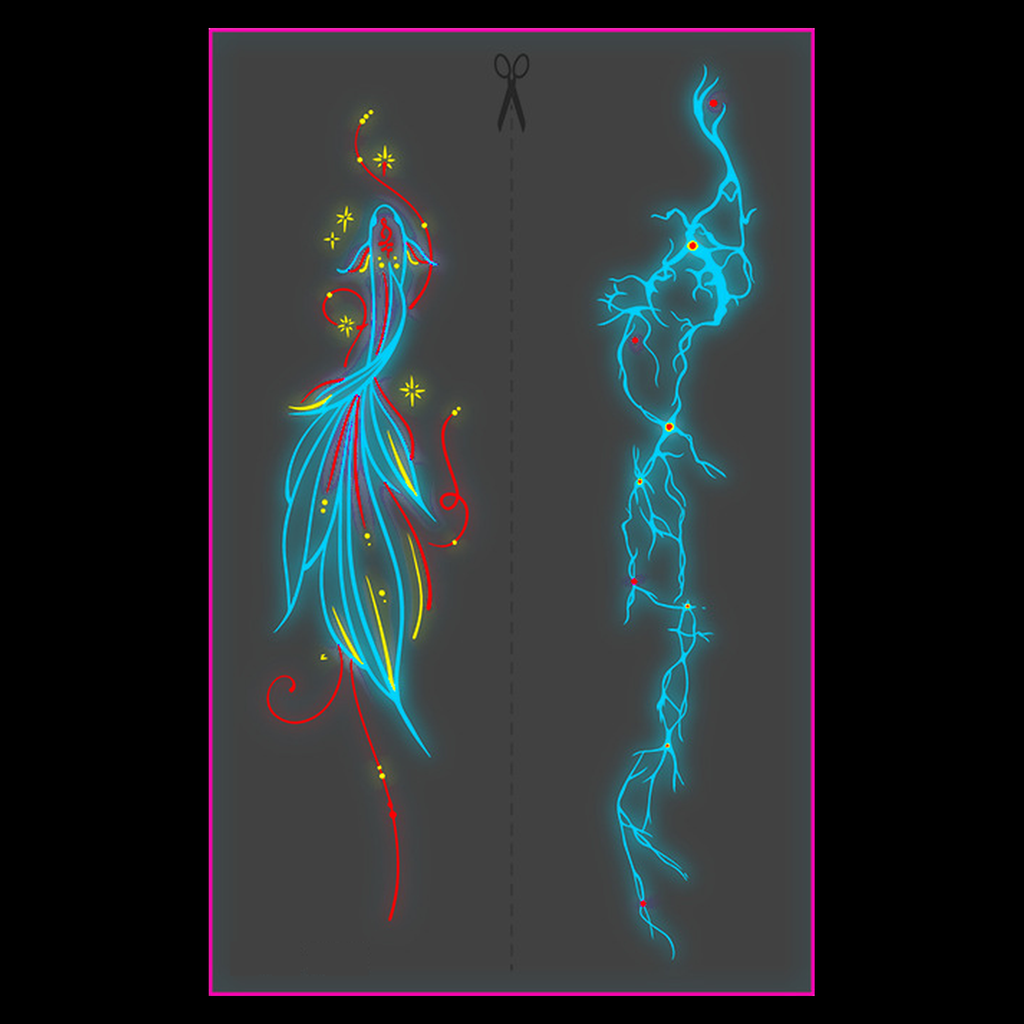 Koi Lightning UV Tattoo