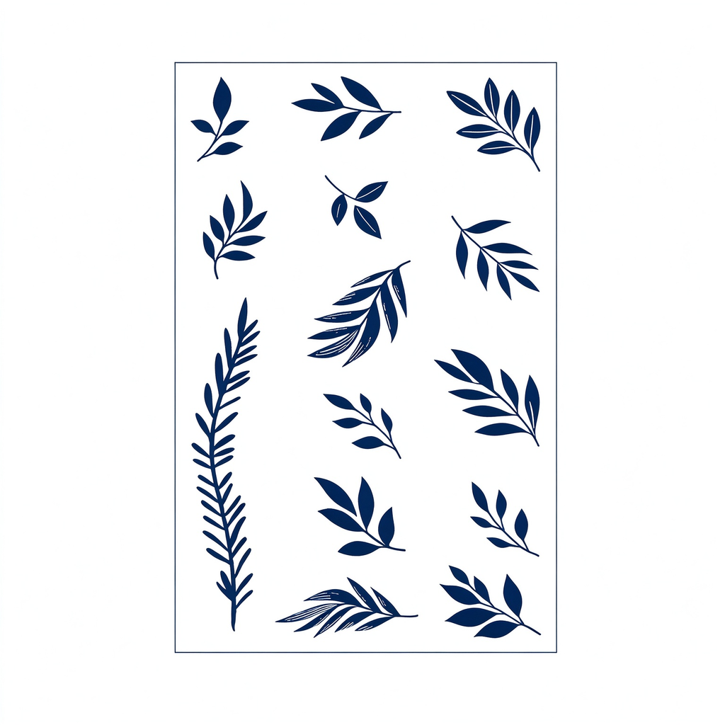 Navy Leaf Tattoo Stickers