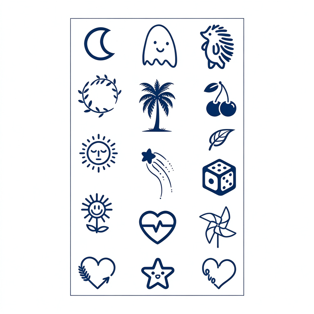 Cute Mix Icon Temporary Tattoos