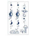 Space Moon Star Temporary Tattoos