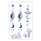 Space Moon Star Temporary Tattoos
