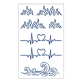 Flame Wave ECG Temporary Tattoos