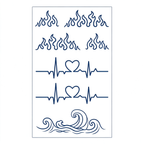 Flame Wave ECG Temporary Tattoos