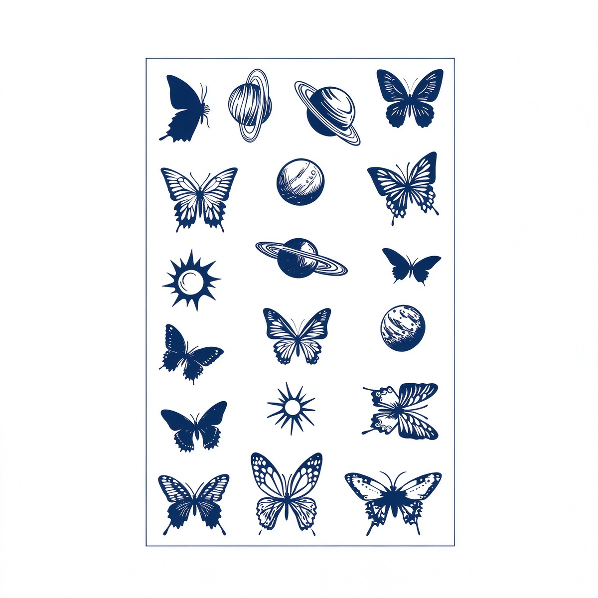Butterfly Planet Temporary Tattoos