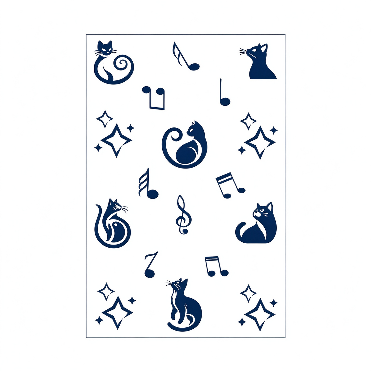 Cat Music Note Temporary Tattoos