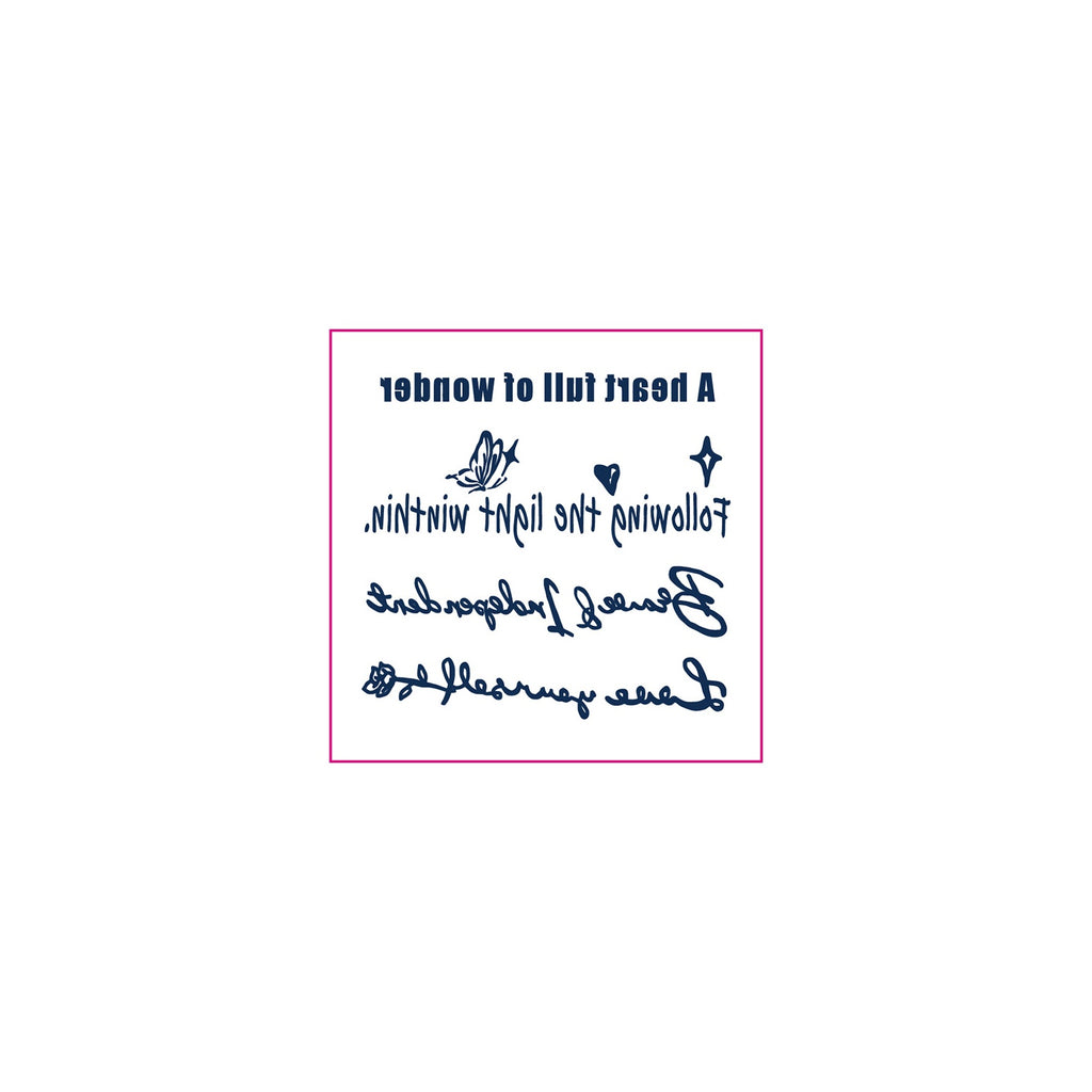 Script Quote Butterfly Temporary Tattoos