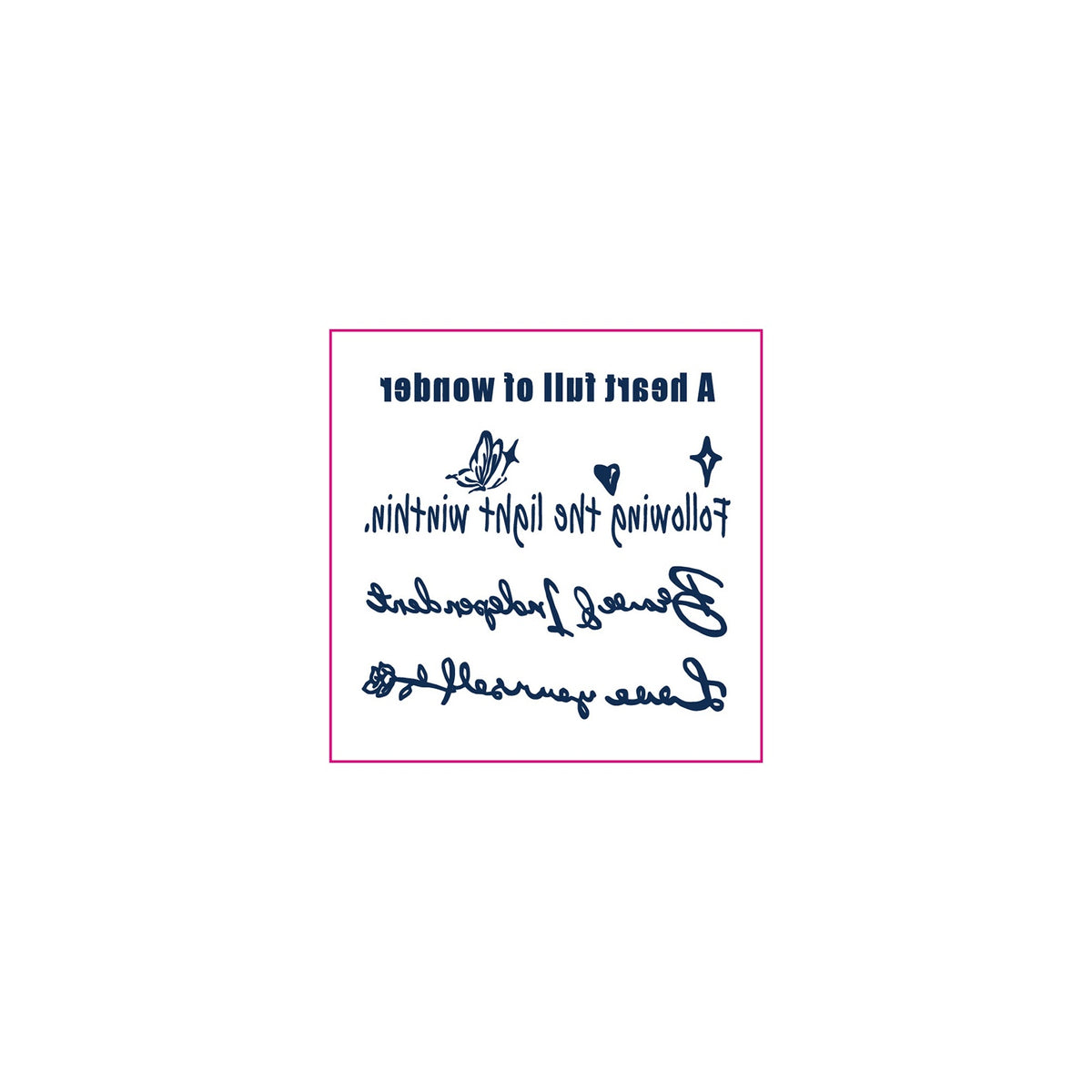 Script Quote Butterfly Temporary Tattoos