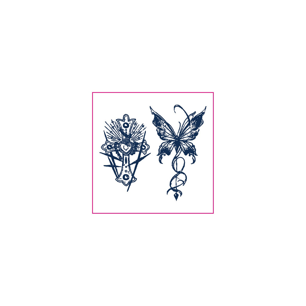 Butterfly Cross Temporary Tattoos