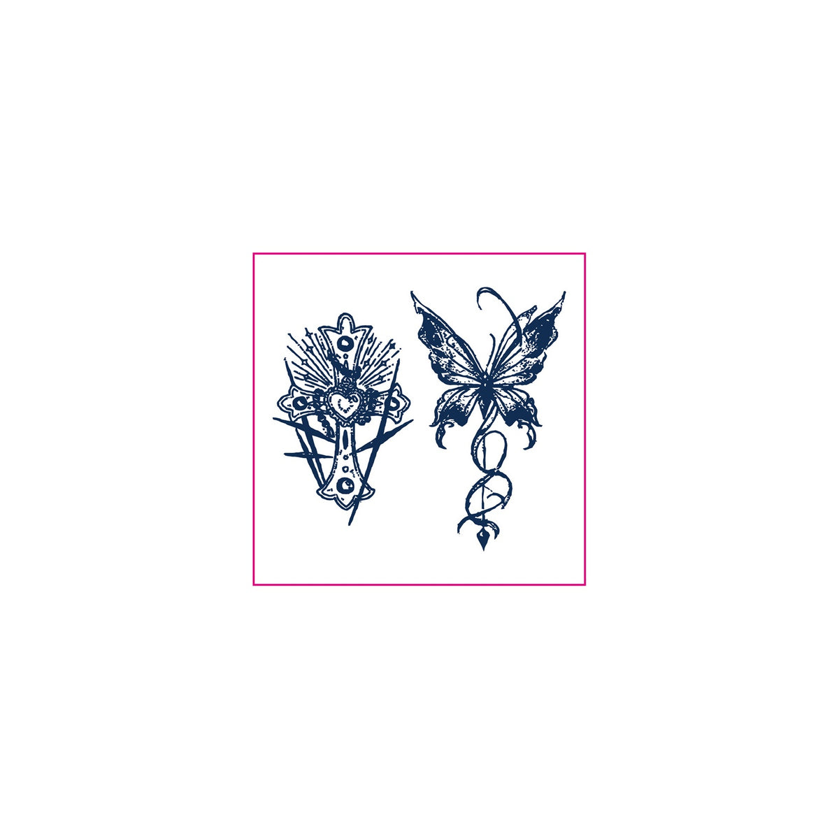 Butterfly Cross Temporary Tattoos