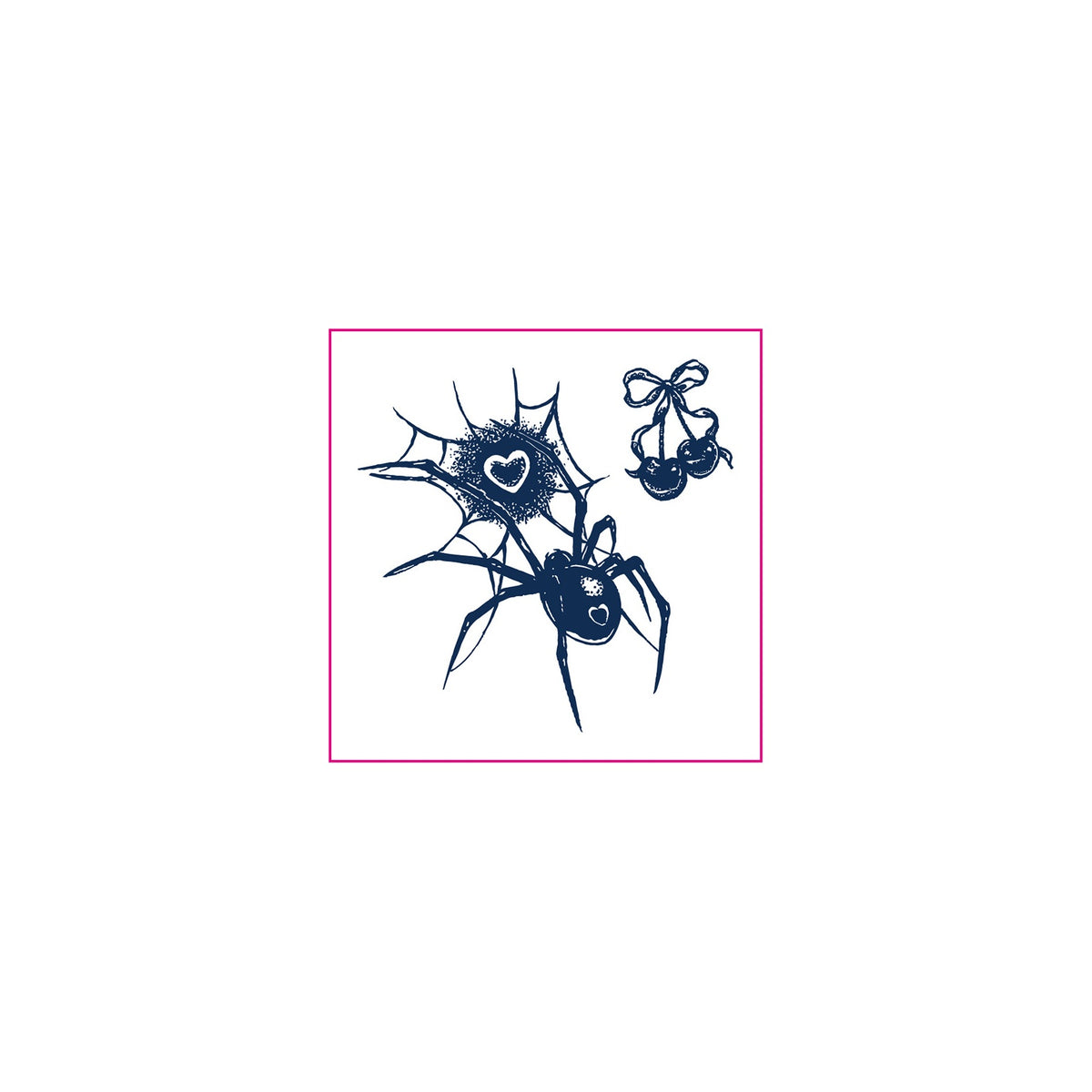 Spider Heart Cherry Temporary Tattoos