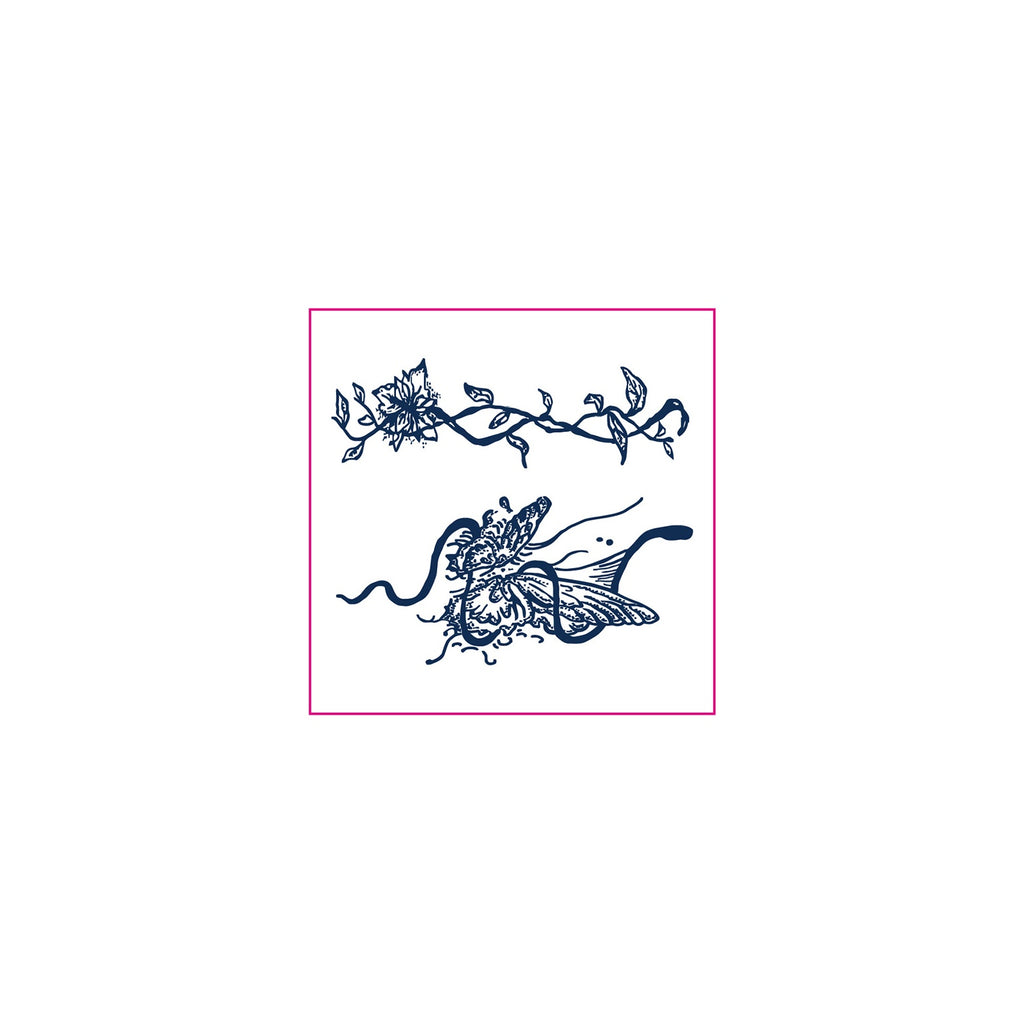 Vine Flower Moth Temporary Tattoos