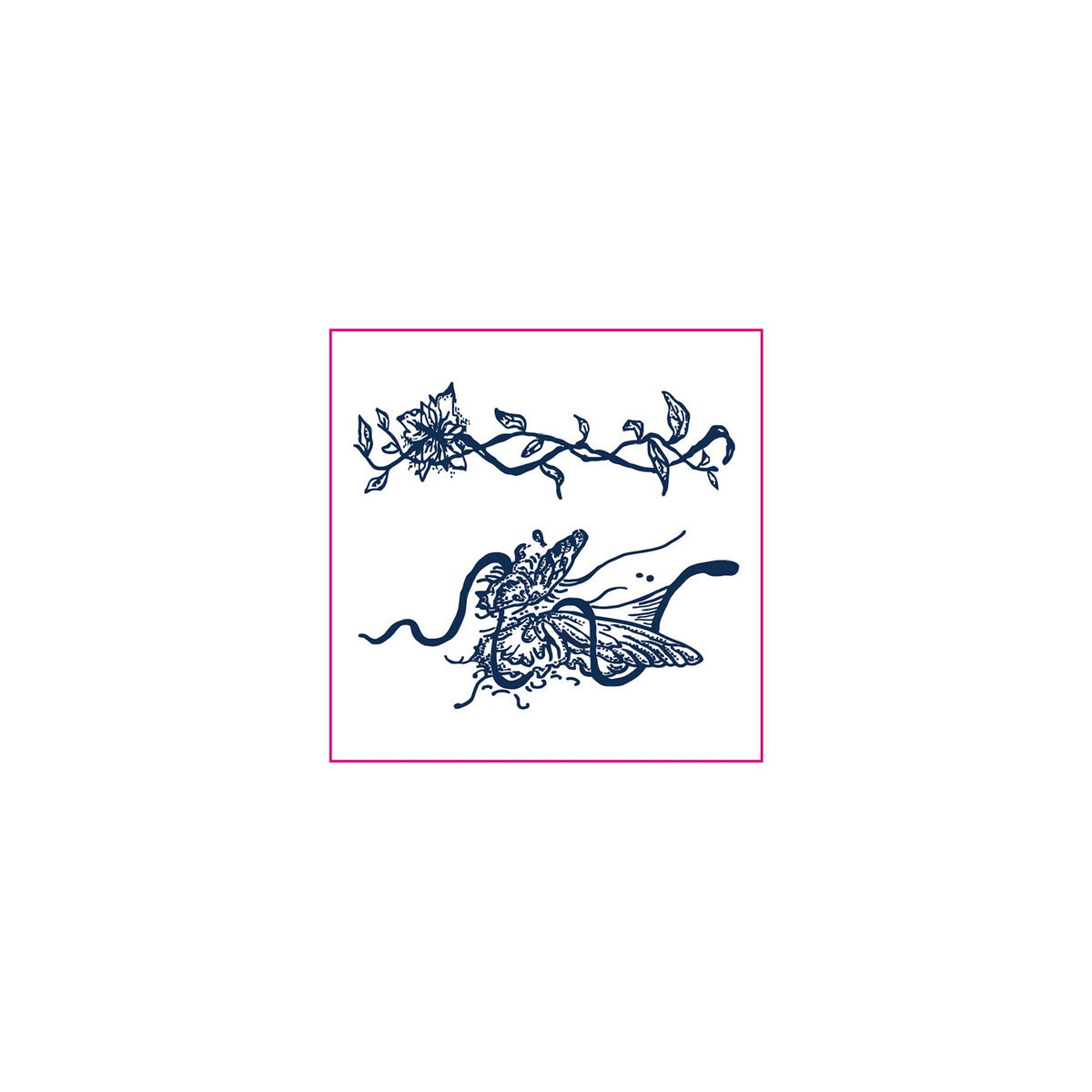 Vine Flower Moth Temporary Tattoos