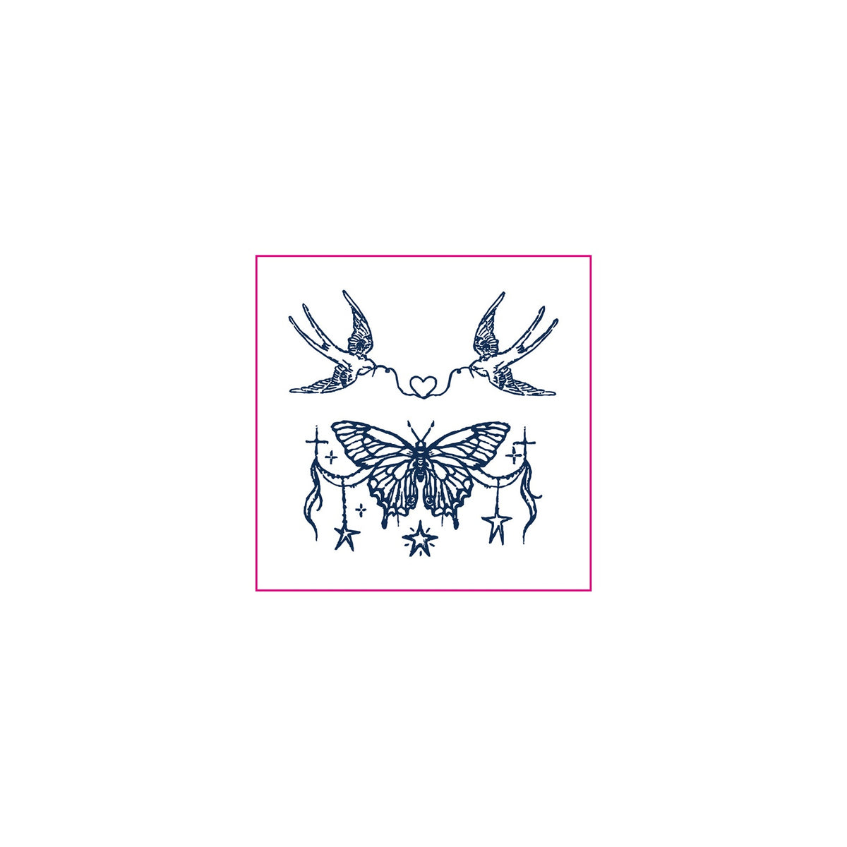 Swallow Butterfly Star Temporary Tattoos
