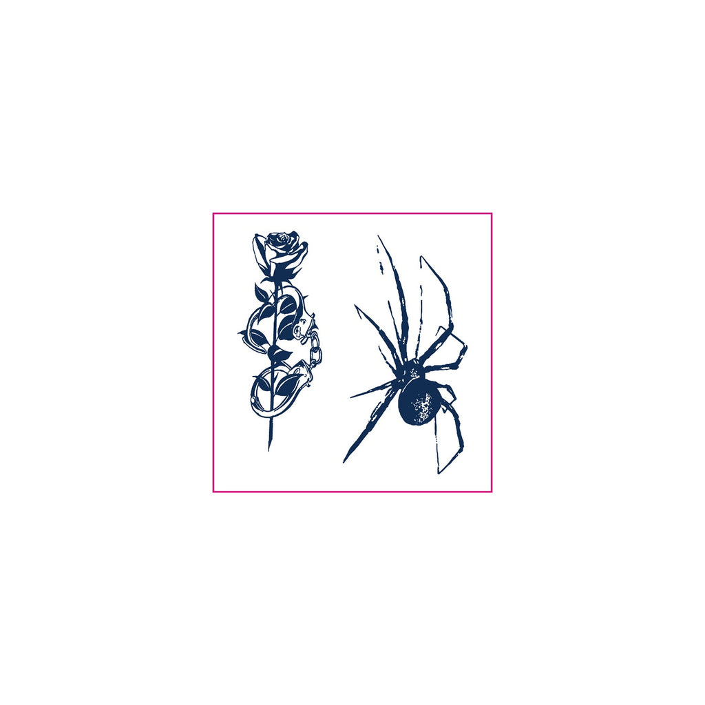Rose Chain Spider Temporary Tattoos