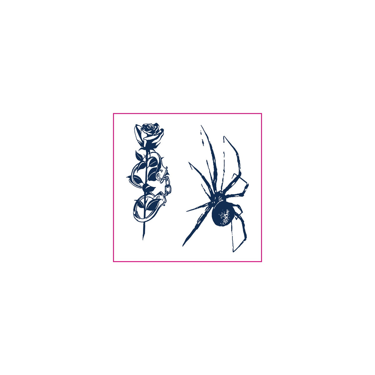 Rose Chain Spider Temporary Tattoos