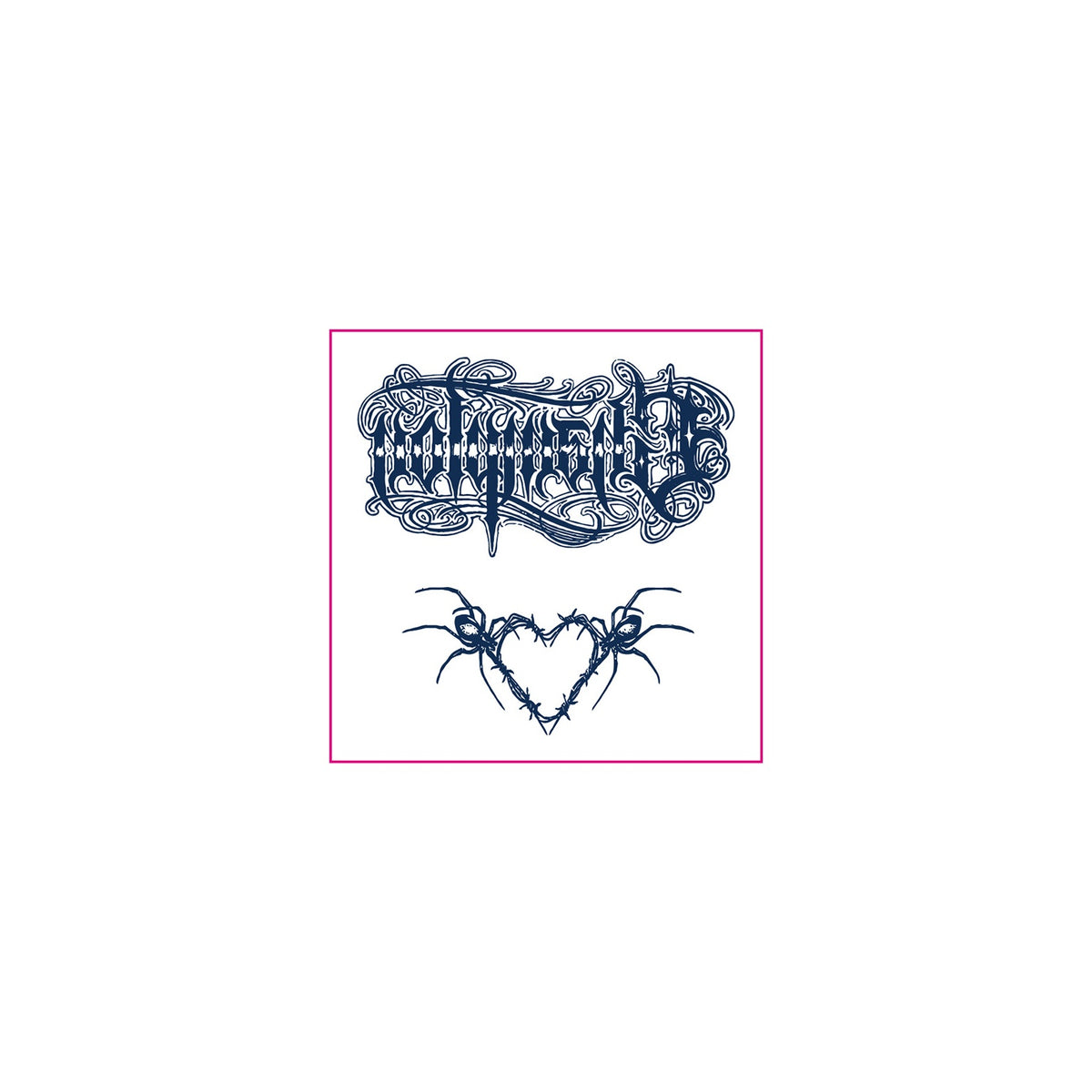 Gothic Font Spider Heart Temporary Tattoos