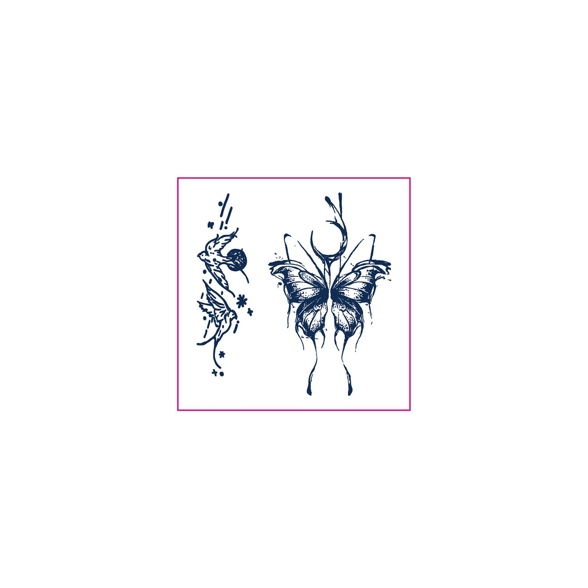 Swallow & Abstract Butterfly Temporary Tattoos