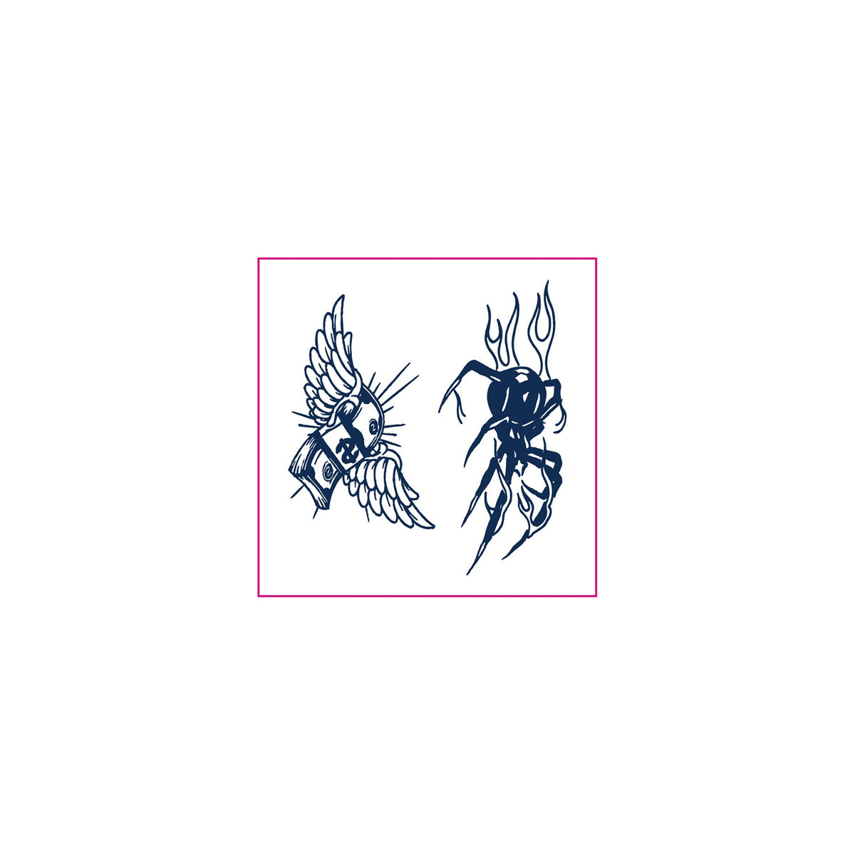 Winged Money Flame Spider Temporary Tattoos