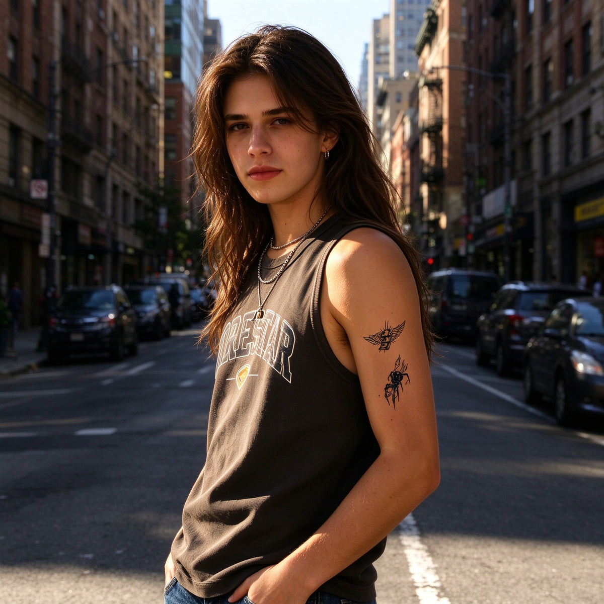 Winged Money Flame Spider Temporary Tattoos