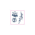 Sleeping Cat Bow Leaf Branch Temporary Tattoos