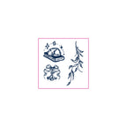 Sleeping Cat Bow Leaf Branch Temporary Tattoos