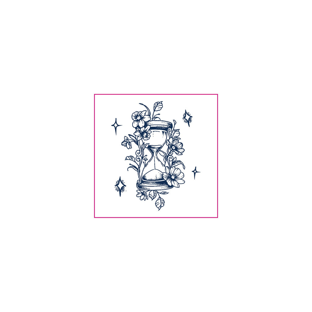 Floral Hourglass Star Temporary Tattoo