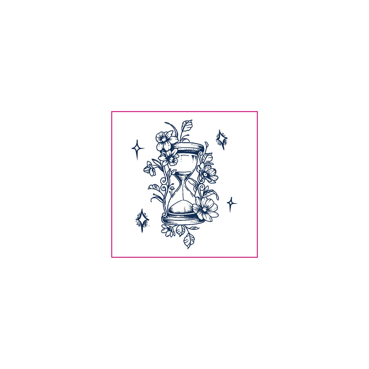 Floral Hourglass Star Temporary Tattoo